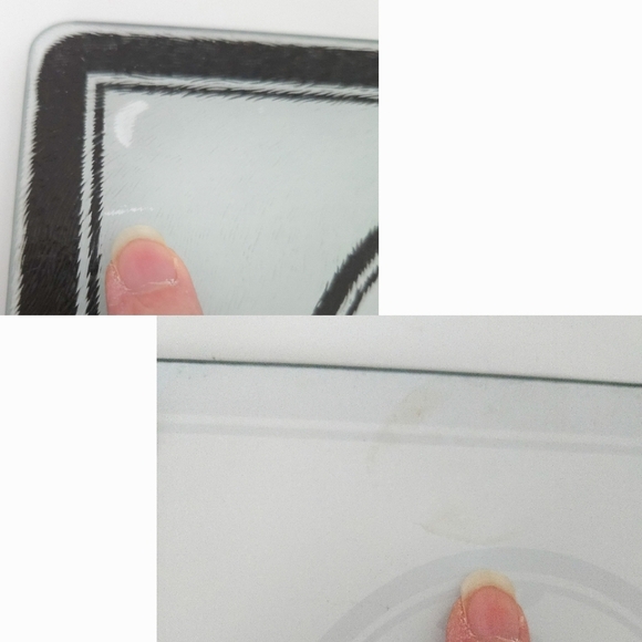 Glass Black & White Trivets (SET OF 2)- Monogram Initial Letter "L"- 8" x 8" - Picture 6 of 6